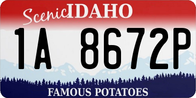 ID license plate 1A8672P