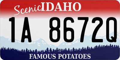 ID license plate 1A8672Q