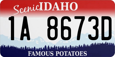 ID license plate 1A8673D