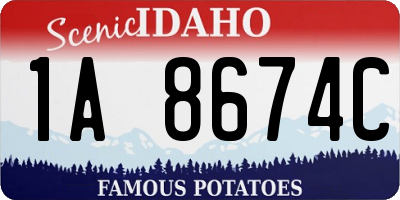ID license plate 1A8674C
