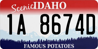 ID license plate 1A8674D