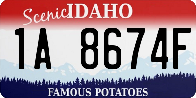 ID license plate 1A8674F