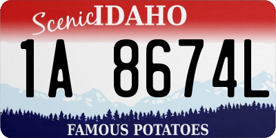 ID license plate 1A8674L