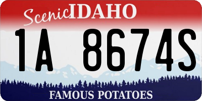 ID license plate 1A8674S