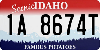 ID license plate 1A8674T