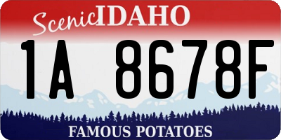 ID license plate 1A8678F