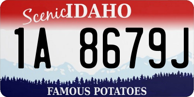 ID license plate 1A8679J