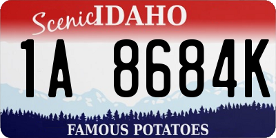 ID license plate 1A8684K