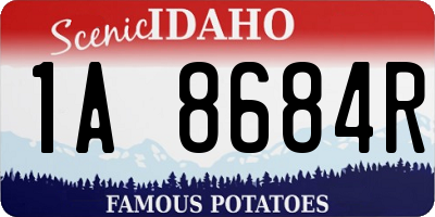 ID license plate 1A8684R