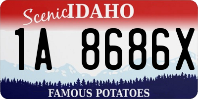 ID license plate 1A8686X
