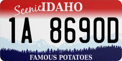 ID license plate 1A8690D