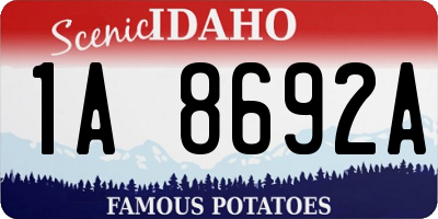 ID license plate 1A8692A