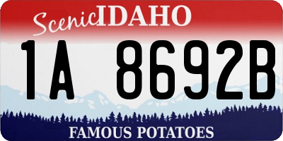 ID license plate 1A8692B