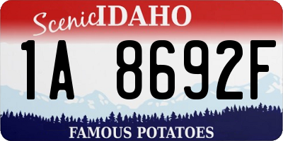 ID license plate 1A8692F