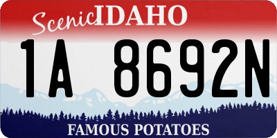 ID license plate 1A8692N