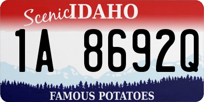 ID license plate 1A8692Q