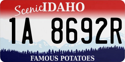 ID license plate 1A8692R
