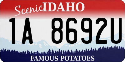 ID license plate 1A8692U