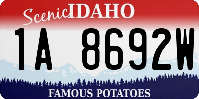 ID license plate 1A8692W