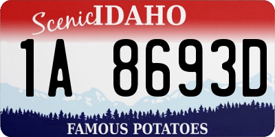 ID license plate 1A8693D