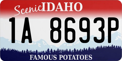 ID license plate 1A8693P