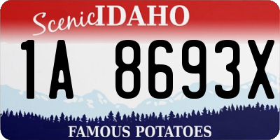 ID license plate 1A8693X