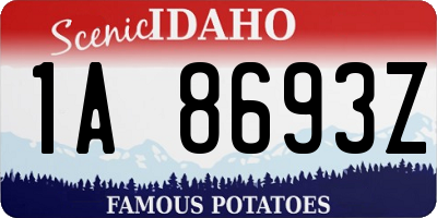 ID license plate 1A8693Z