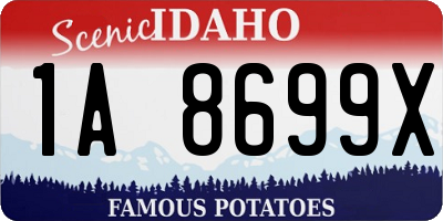 ID license plate 1A8699X