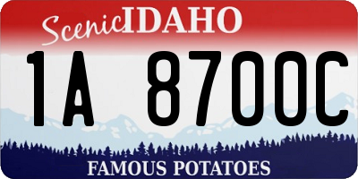ID license plate 1A8700C