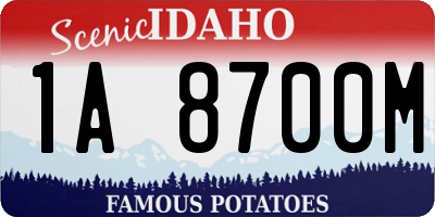 ID license plate 1A8700M