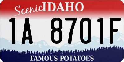 ID license plate 1A8701F