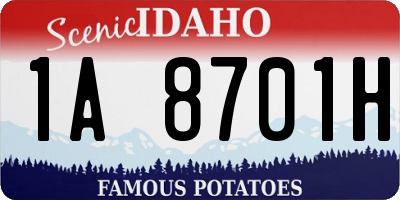 ID license plate 1A8701H