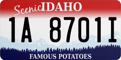 ID license plate 1A8701I
