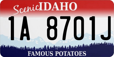 ID license plate 1A8701J