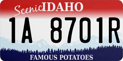 ID license plate 1A8701R