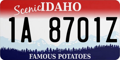 ID license plate 1A8701Z