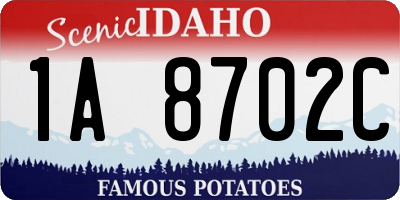 ID license plate 1A8702C