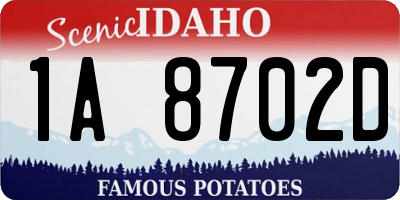 ID license plate 1A8702D