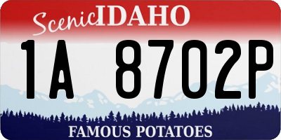 ID license plate 1A8702P
