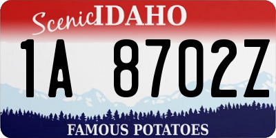 ID license plate 1A8702Z