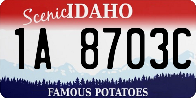 ID license plate 1A8703C