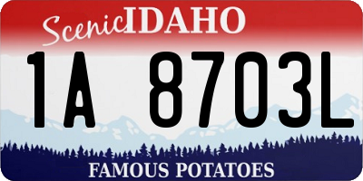 ID license plate 1A8703L