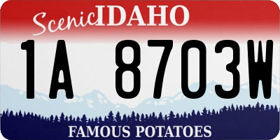 ID license plate 1A8703W