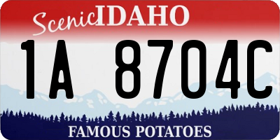 ID license plate 1A8704C