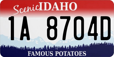 ID license plate 1A8704D