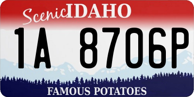 ID license plate 1A8706P