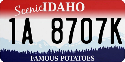ID license plate 1A8707K