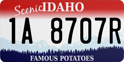 ID license plate 1A8707R