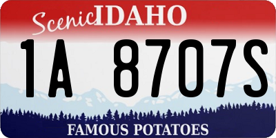 ID license plate 1A8707S