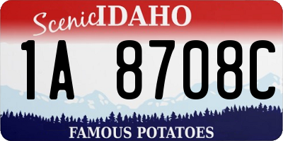 ID license plate 1A8708C